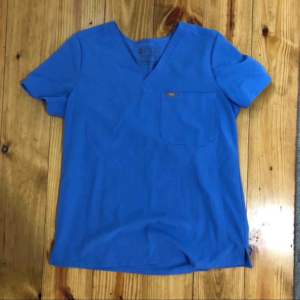 Figs ceil blue Catarina scrub top